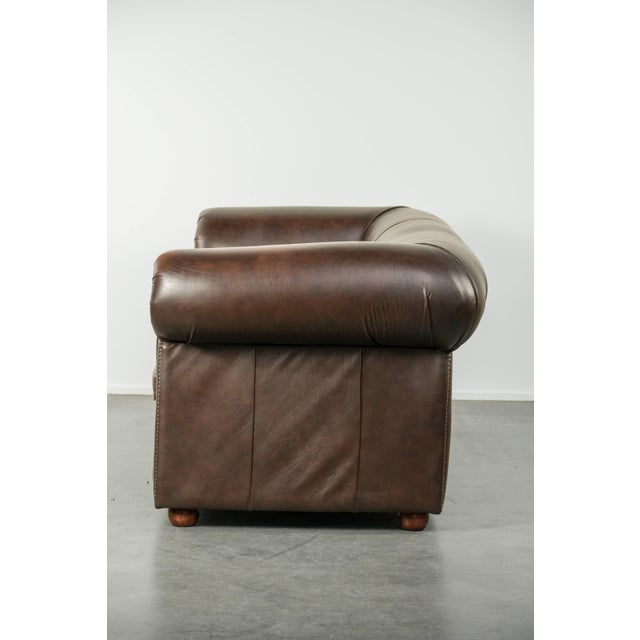 Animal Skin Chesterfield Sofa and Chair in Cowhide Leather, Set of 2 For Sale - Image 7 of 18