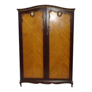 Louis XV Satinwood & Mahogany Armoire For Sale