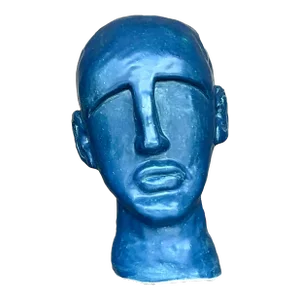 Mid 20th Century Vintage Boho Glazed Ceramic Bust
