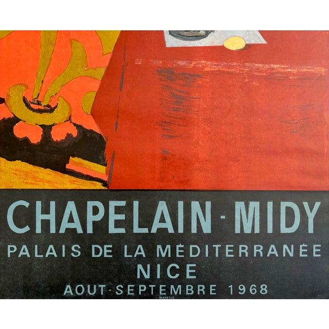 The School of Paris 1968 Original French Chapelain-Midy Exhibition Poster, the Palais De La Méditerranée in Nice, France For Sale - Image 3 of 5