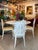 Vintage Painted Cut Iron Monstera Leaf Chairs with Cushions, Set of 4 Offered for sale is a substantial and striking set...