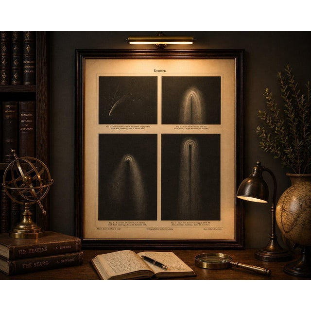 Antique Comet Study “Kometen”, Meyers Scientific Cosmos Leipzig c.1900 A captivating and atmospheric antique...