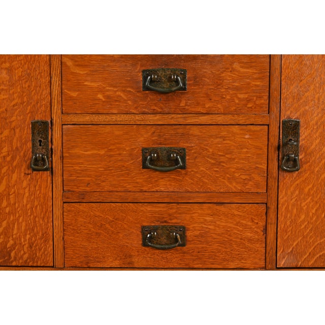 L. & J. G. Stickley Antique Mission Oak Arts & Crafts Sideboard, Circa 1910 For Sale - Image 12 of 17