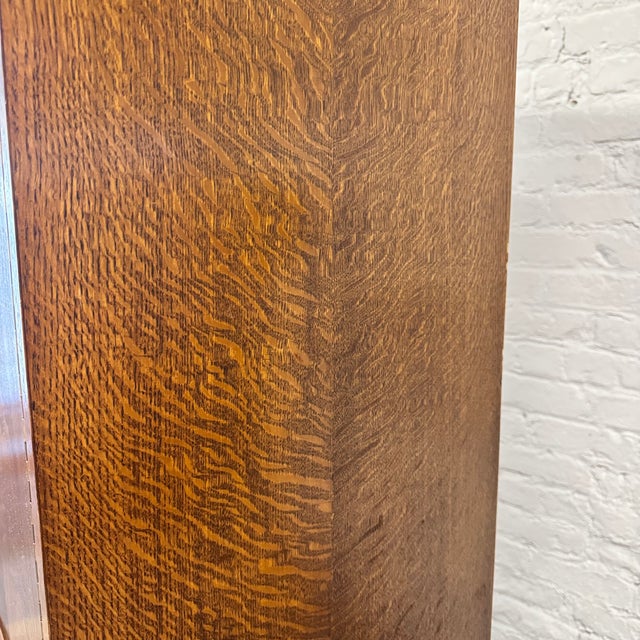 80s Henredon Tall Secretary With Drop Down Desk in Oak For Sale - Image 17 of 18