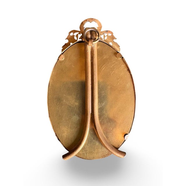 Antique French Oval Brass Picture Frame With Ornate Rococo Detail, Circa 1920 For Sale - Image 4 of 10