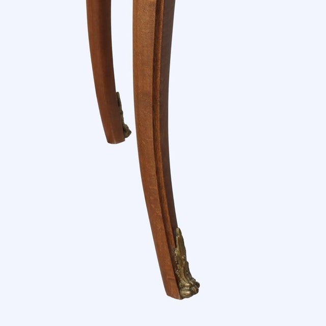 Brown French Rosewood, Ormolu, Marquetry & Inlaid 2 Drawer Kidney Shaped Stand C1920 For Sale - Image 8 of 15