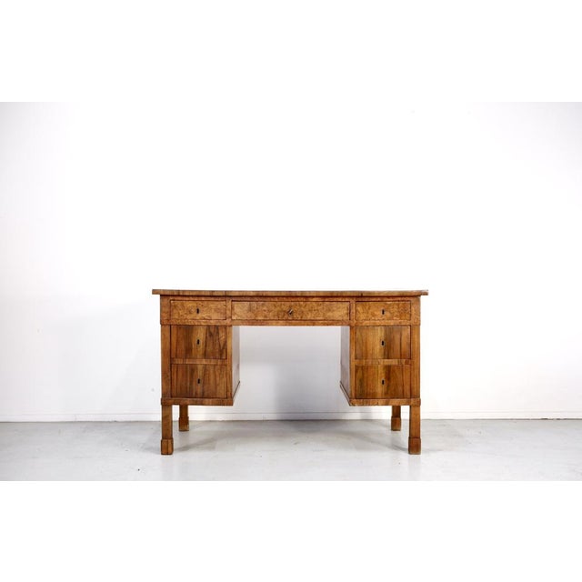 Italian Art Deco Walnut Burl Desk, 1930s For Sale - Image 11 of 11