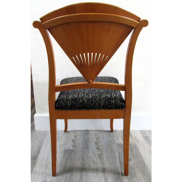 1960s Wood Carved Fan Upholstered Side Chair For Sale - Image 9 of 11