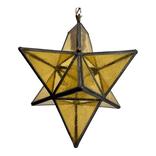 1960s Gold Glass Star Light For Sale