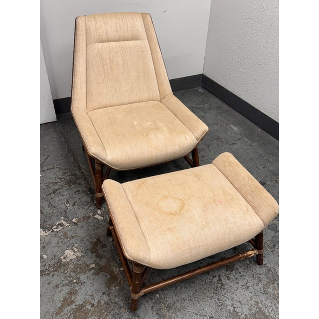 Tan McGuire Furniture Tansen Lounge Chair + Ottoman For Sale - Image 8 of 12