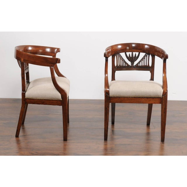 Two Italian 1800s Carved Walnut Upholstered Armchairs Sold Individually For Sale In Atlanta - Image 6 of 11