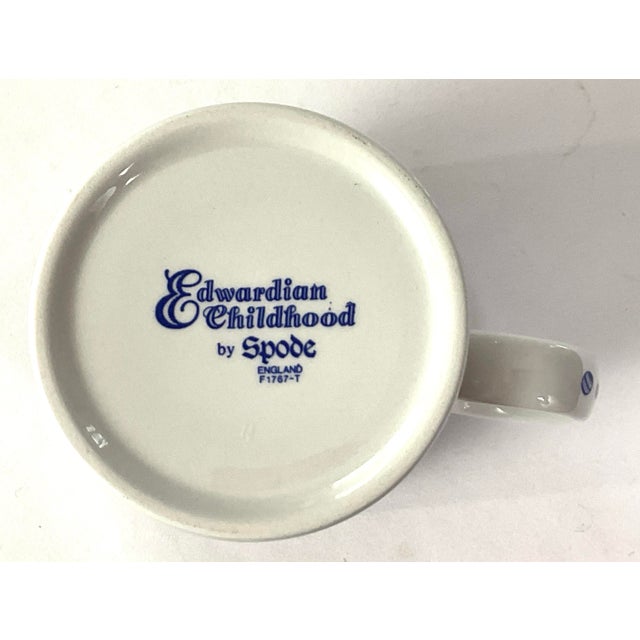 Blue 1990s Spode-“Edwardian Childhood”-Historical Pattern Porcelain Child Set – Featuring a Teacup,cereal Bowl and Dinner Plate For Sale - Image 8 of 8