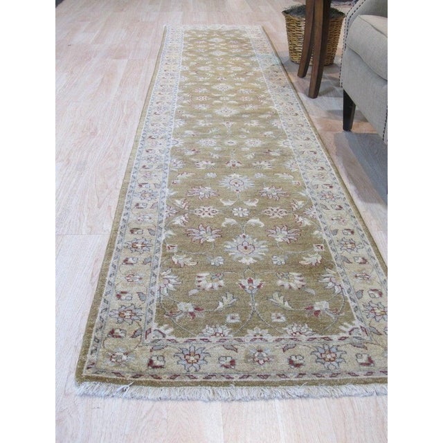 Standard Size Brown Hand-Knotted Wool Floral Tapestry Traditional Carpet Rug For Sale - Image 4 of 4