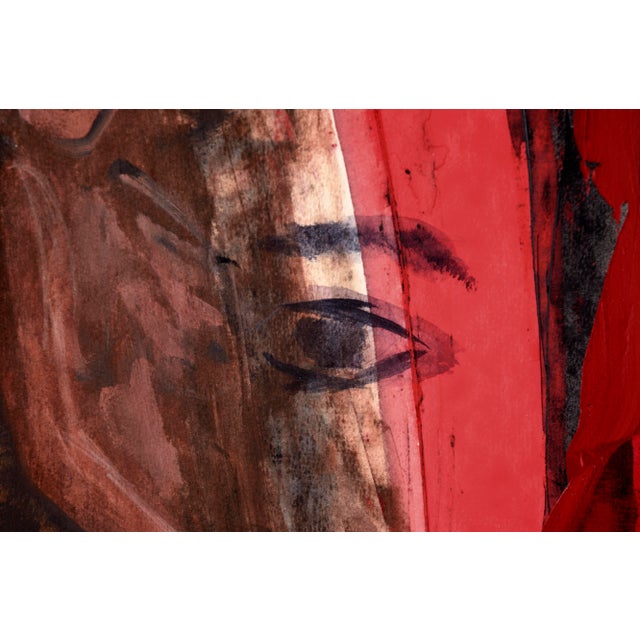 1980s "Locked Out" - A Face and a Figure in Acrylic on Paper by Ricardo De Silva For Sale - Image 5 of 10