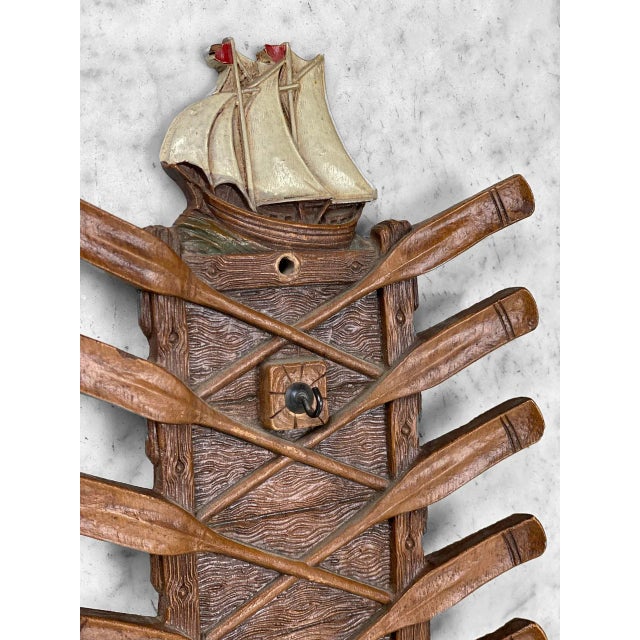 Vintage Traditional Galleon Ship Wall Hanging Sculptural Hook For Sale - Image 4 of 8