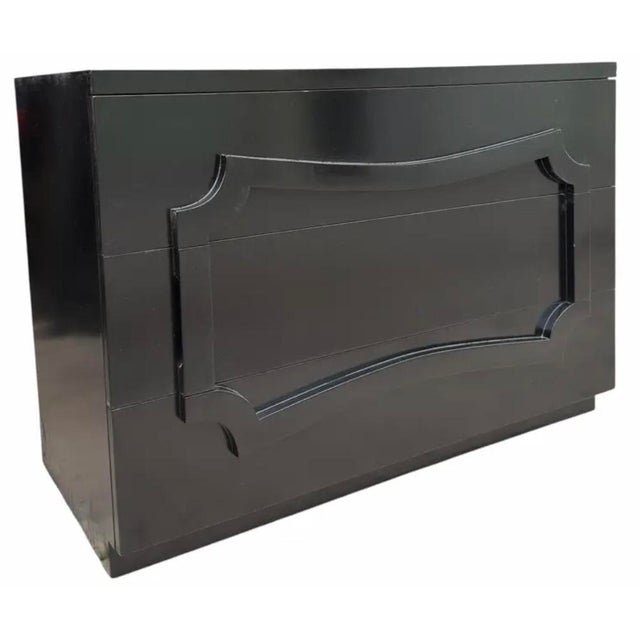 Lorin jackson Grosfeld House Black Lacquer Chest of Drawers. 1 of 2 Available.