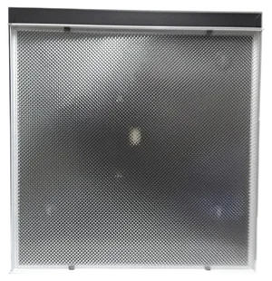 Large Flat Square Ceiling Lamp with Black Metal Mount from AEG, 1970s