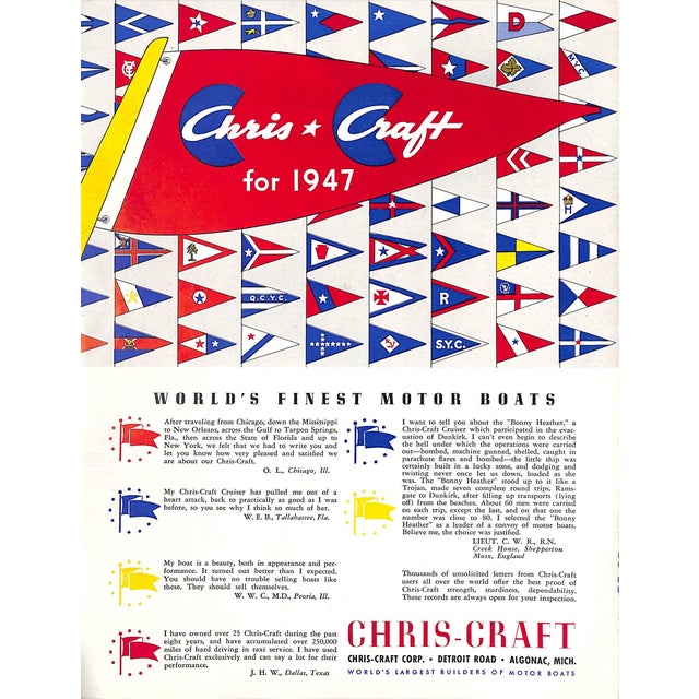 [2] pp. 1947 Chris-Craft Corporation 11" x 8 1/2" The 1947 Chris-Craft fleet price schedule featured post-war adjustments,...