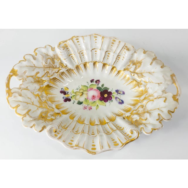 19th Century German Kpm Porcelain Molded Bowl or Dish With Floral Painting For Sale - Image 9 of 10