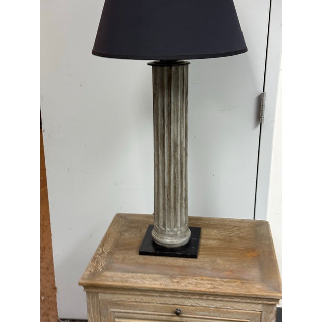 Restoration Hardware 19th Century Zinc Column Table Lamp For Sale - Image 12 of 12