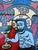 1960s Vintage Folk Art Reverse Glass Painting of Christ With Chalice in Rustic Wood Frame For Sale - Image 5 of 8