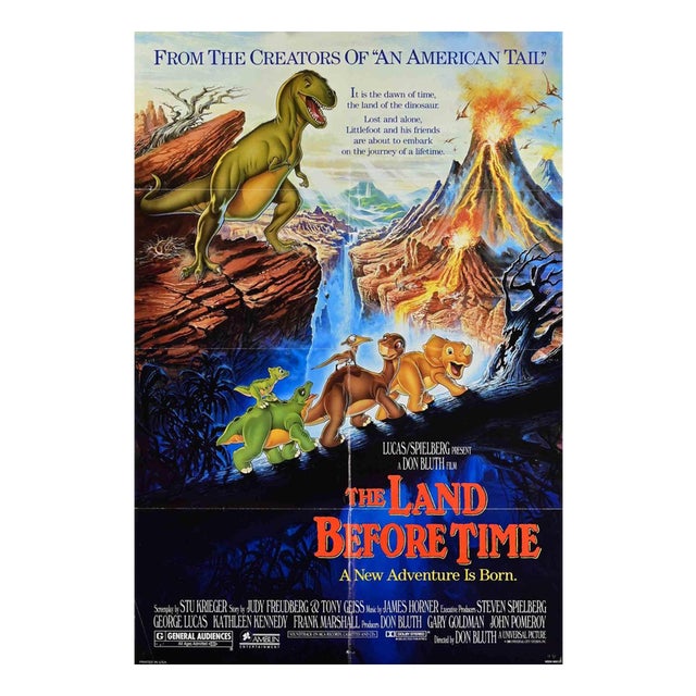 The Land Before Time Film Poster, USA, 1988 For Sale