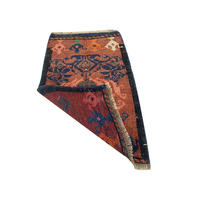 Mid-Century Modern Vintage Wool Mini Turkish Rug For Sale - Image 3 of 4