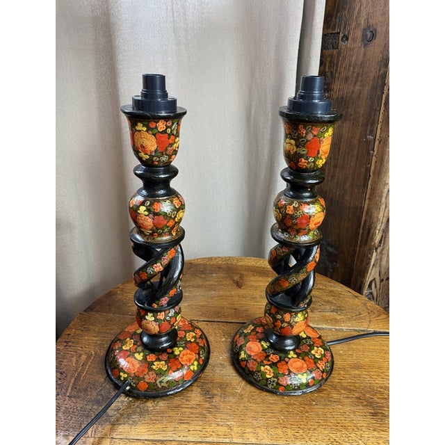 Kashmiri Lamp Bases, 1890s, Set of 2 For Sale - Image 11 of 18