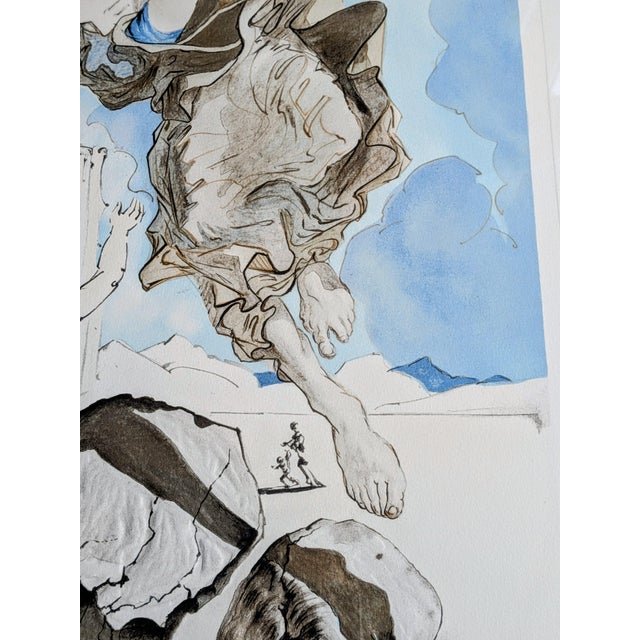 Salvador Dali, The Archangel Raphael, Hand-Signed Aquatint and Relief on Paper, 1980s For Sale - Image 8 of 18