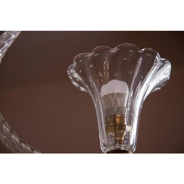 Barovier & Toso Vintage Murano Pendant Light, "Blucante Glass", 1950 For Sale - Image 4 of 12