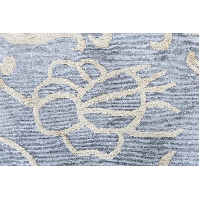 Textile Modern Damask-Deco Wild Botanical Tibetan Wool & Silk Rug by Doris Leslie Blau For Sale - Image 7 of 9