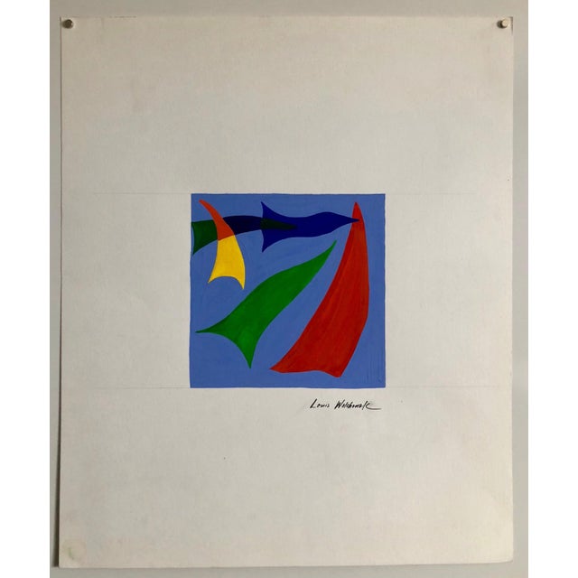 Louis Wolchonok Louis Wolchonok Early Abstract Expressionist Gouache Painting WPA Jewish Artist For Sale - Image 4 of 4