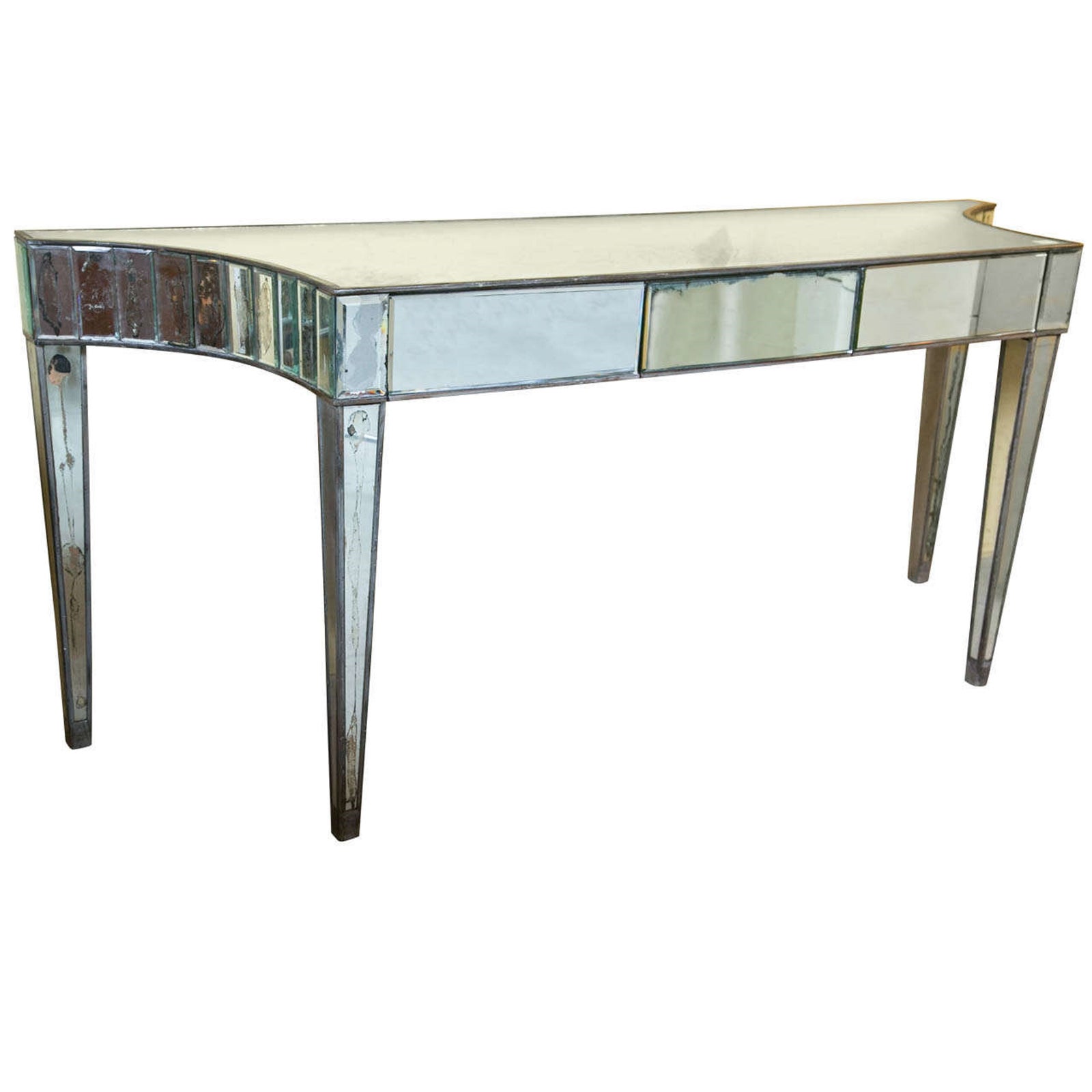 Hollywood Regency Style Mirrored Console Table | Chairish