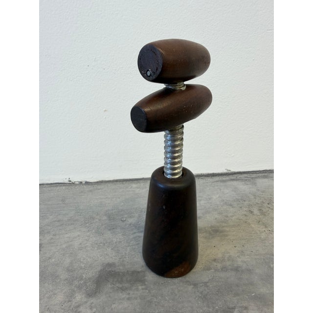 Brown Tropic-Art Brazilian Modern Jacaranda Wood Wine Bottle Opener, 1970s For Sale - Image 8 of 11