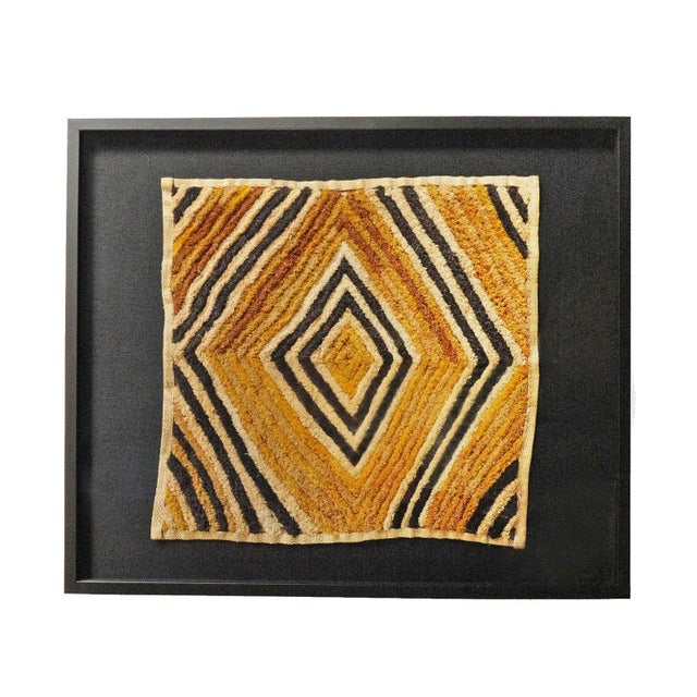 Tribal Vintage Framed Shoowa Tribal African Grass Textile For Sale - Image 3 of 3