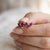 Purple Amethyst v-Shaped Studs | Double Stone Dainty Studs | February Birthstone Studs - A Pair For Sale - Image 4 of 4