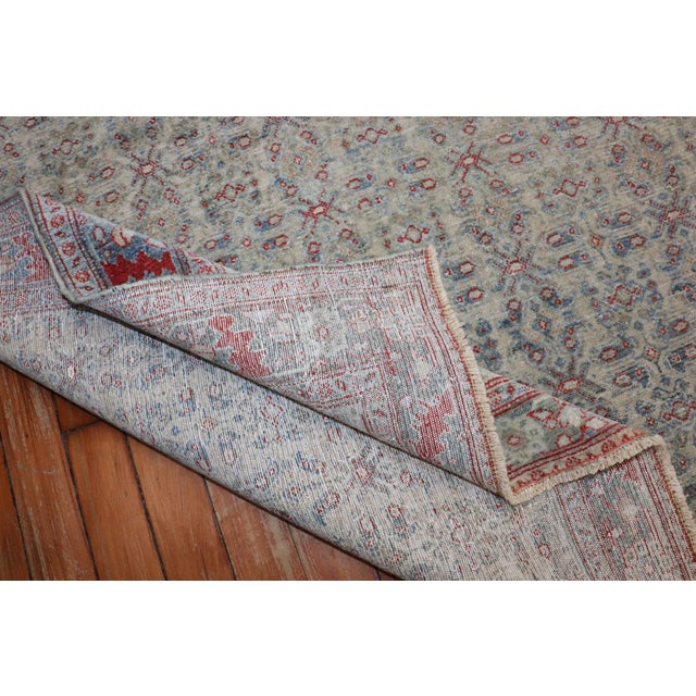 Red Zabihi Collection Antique Persian Senneh Rug For Sale - Image 8 of 9