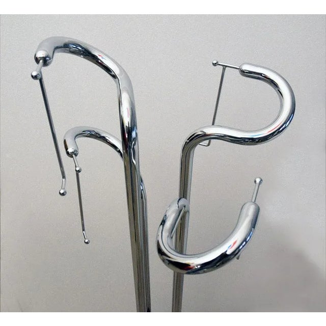 Sculpture Coat Hanger in Chromed Steel, 1970s For Sale - Image 9 of 10