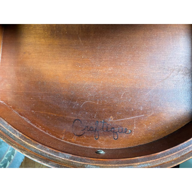 Wood 1960s Craftique Drop-Leaf Side Table For Sale - Image 7 of 7