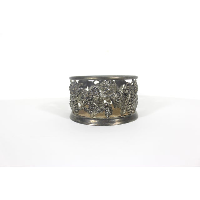 Vintage Silver Plated Wine Coaster Sleeve Bottle Holder For Sale - Image 4 of 7