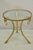 Decorator Italian Neoclassical Style Gold Hoof Foot Round Occasional Side Table. Item features an inset round glass top,...