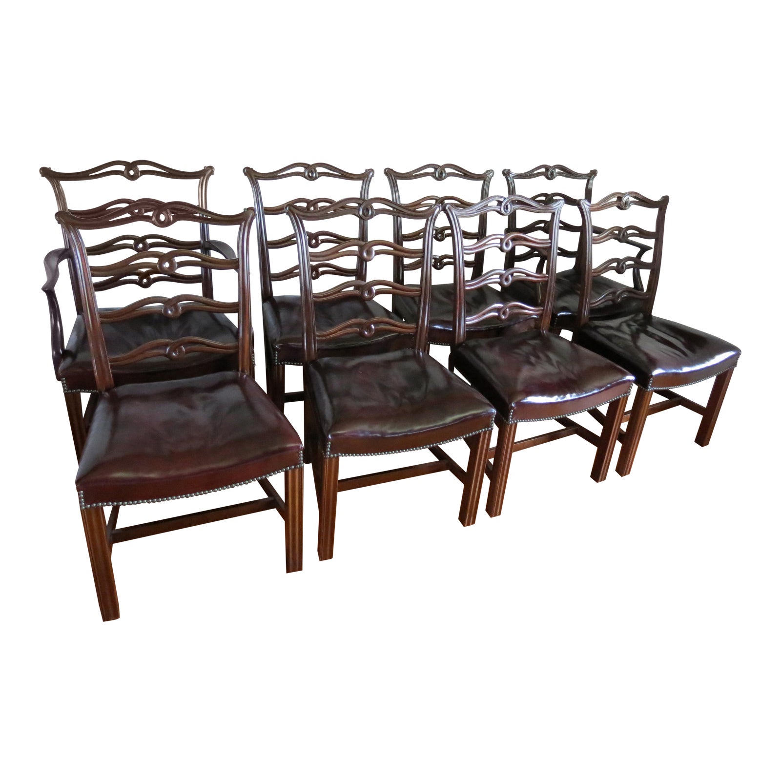 Chippendale Ribbon Back Dining Chairs Set of 8 Chairish