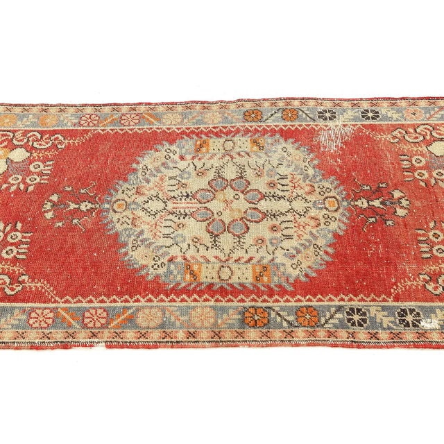 Mid 20th Century Vintage Small Turkish Oushak Rug For Sale - Image 4 of 7