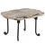 Distinguished by its organic form and hand-forged character, the table features a thick, freeform marble top with shaped...