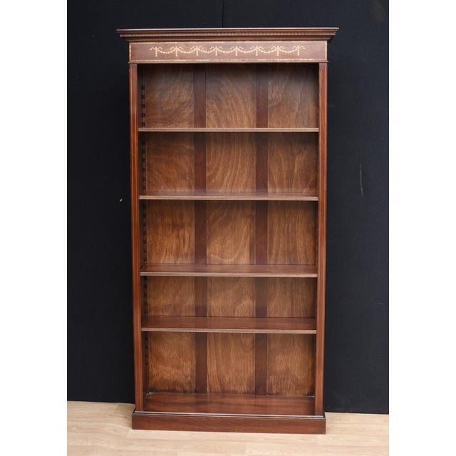You are viewing a single English Sheraton style openfront bookcase hand crafted from the finest mahogany. This lovely...