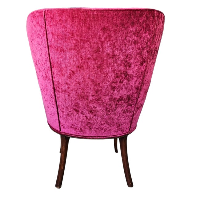 Early 20th Century Regency Magenta Velvet Slipper Chair For Sale - Image 5 of 8