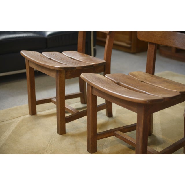 Oak Dining Chairs, 1950s, Set of 4 For Sale - Image 3 of 12