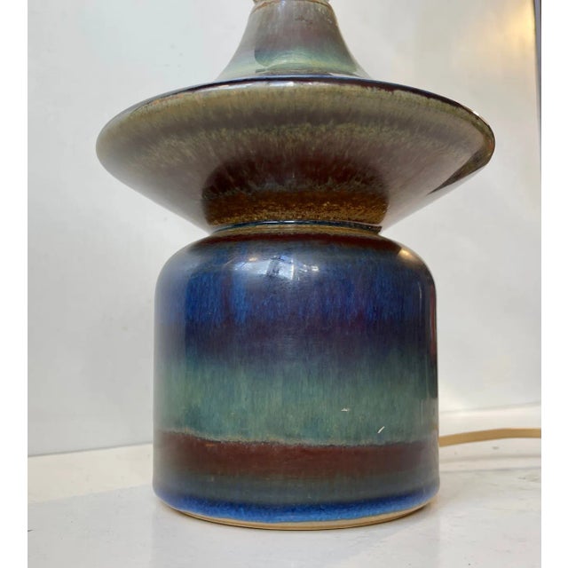 Einar Johansen Mid-Century Glazed Ceramic Diablo Table Lamp by Einar Johansen for Søholm, 1960s For Sale - Image 4 of 12