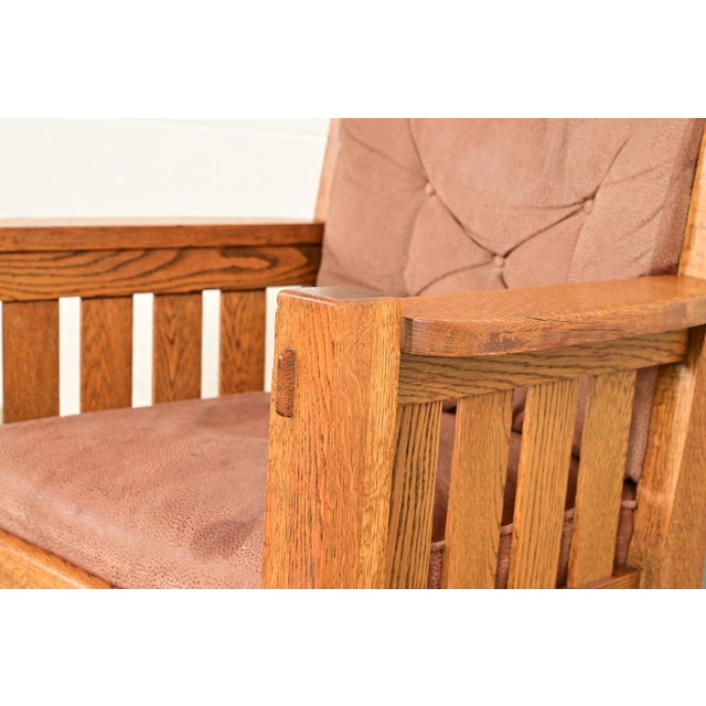 Harden Furniture Antique Mission Oak Arts & Crafts Rocking Chair, Circa 1910 For Sale - Image 9 of 13