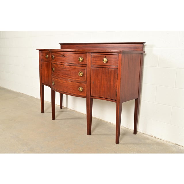 English Baker Furniture Style Federal Inlaid Mahogany Sideboard Credenza For Sale - Image 3 of 16